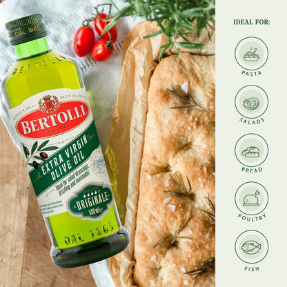 Bertolli Extra Virgin Olive Oil, Originale, Olive Oil Extra Virgin Bottle x1000L ml