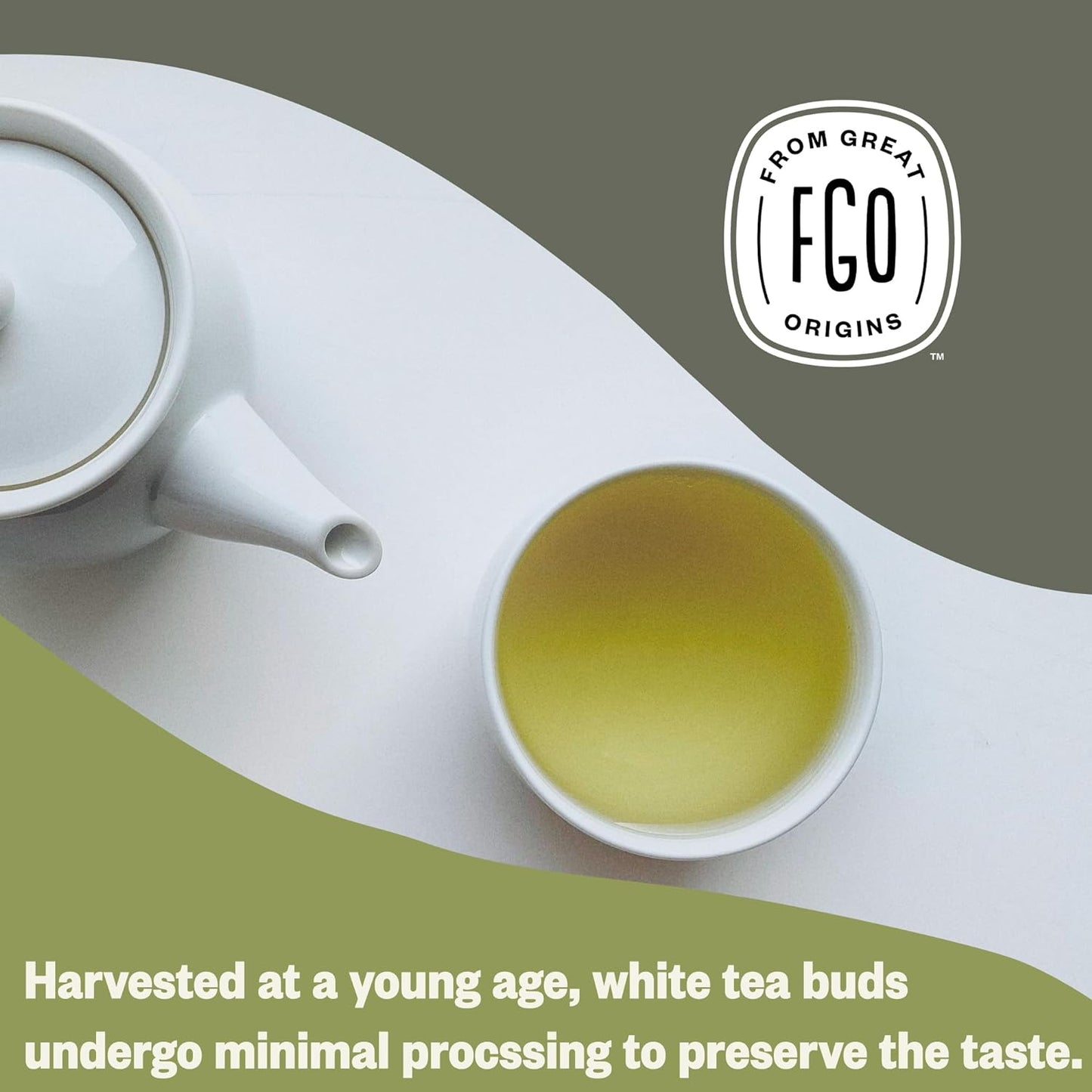 FGO Organic White Tea, Eco-Conscious Tea Bags, Packaging May Vary, 100 Count (Pack of 1)