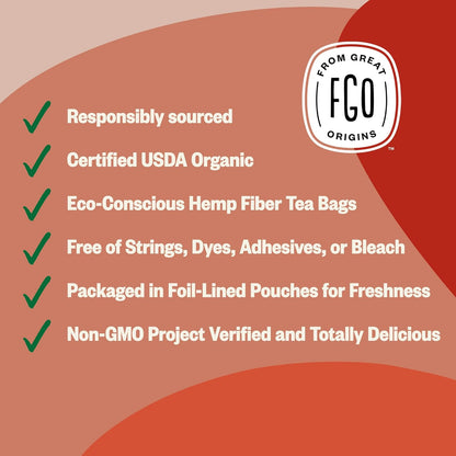 FGO Organic Nettle Leaf Tea, 100 Count, Eco-Conscious Tea Bags, Caffeine Free, Resealable Bag, Packaging May Vary (Pack of 1)