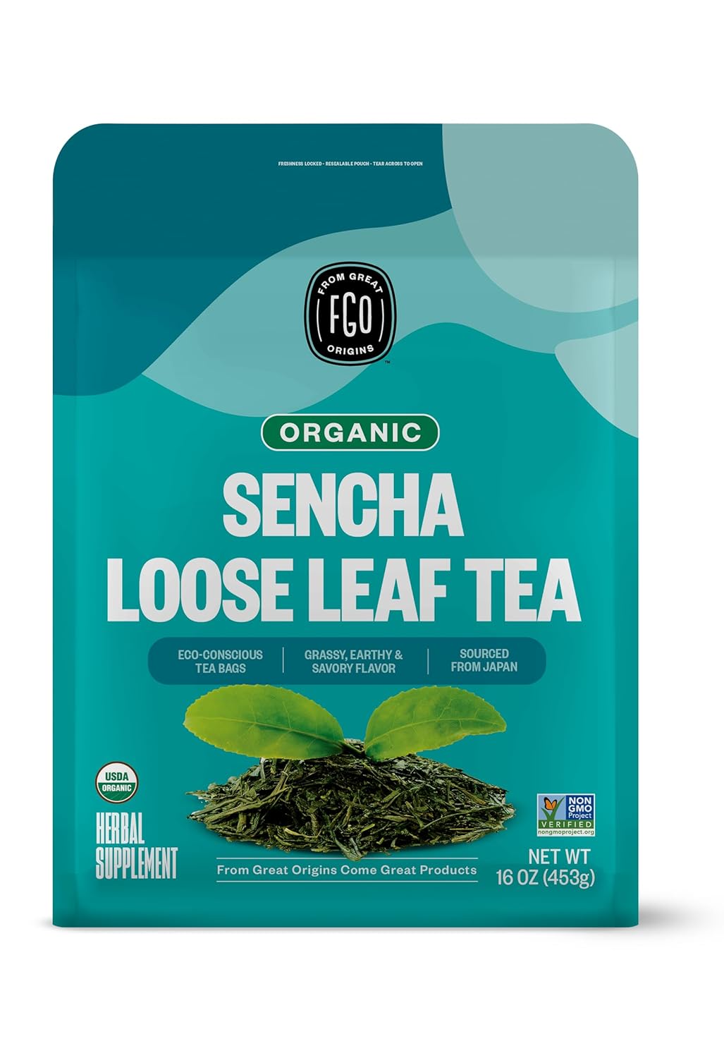 FGO Organic Milk Thistle Tea, 100 Count, Eco-Conscious Herbal Tea Bags, Resealable Bag, Caffeine Free, Packaging May Vary (Pack of 1)