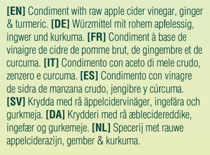 Eat Wholesome Organic Ginger, Turmeric and Chilli Raw Apple Fire Cider Vinegar with The Mother, Glass Bottle in Box, 1L