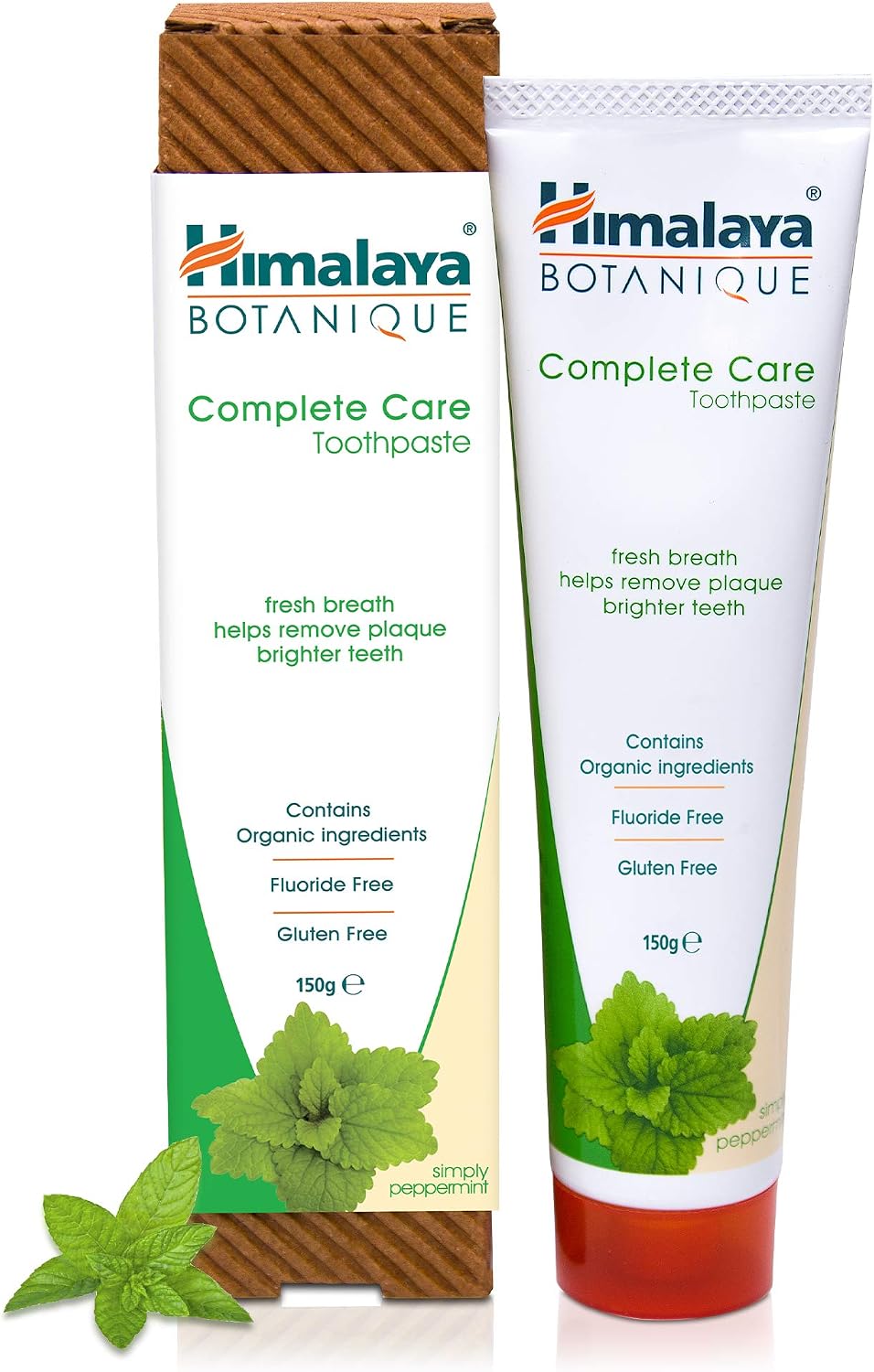 Himalaya Botanique Complete Care Toothpaste, Spearmint Flavor, Fights Plaque, Freshens Breath, Fluoride Free, No Artificial Flavors, SLS Free, Cruelty Free, Foaming, 5.29 Oz, 1 Pack