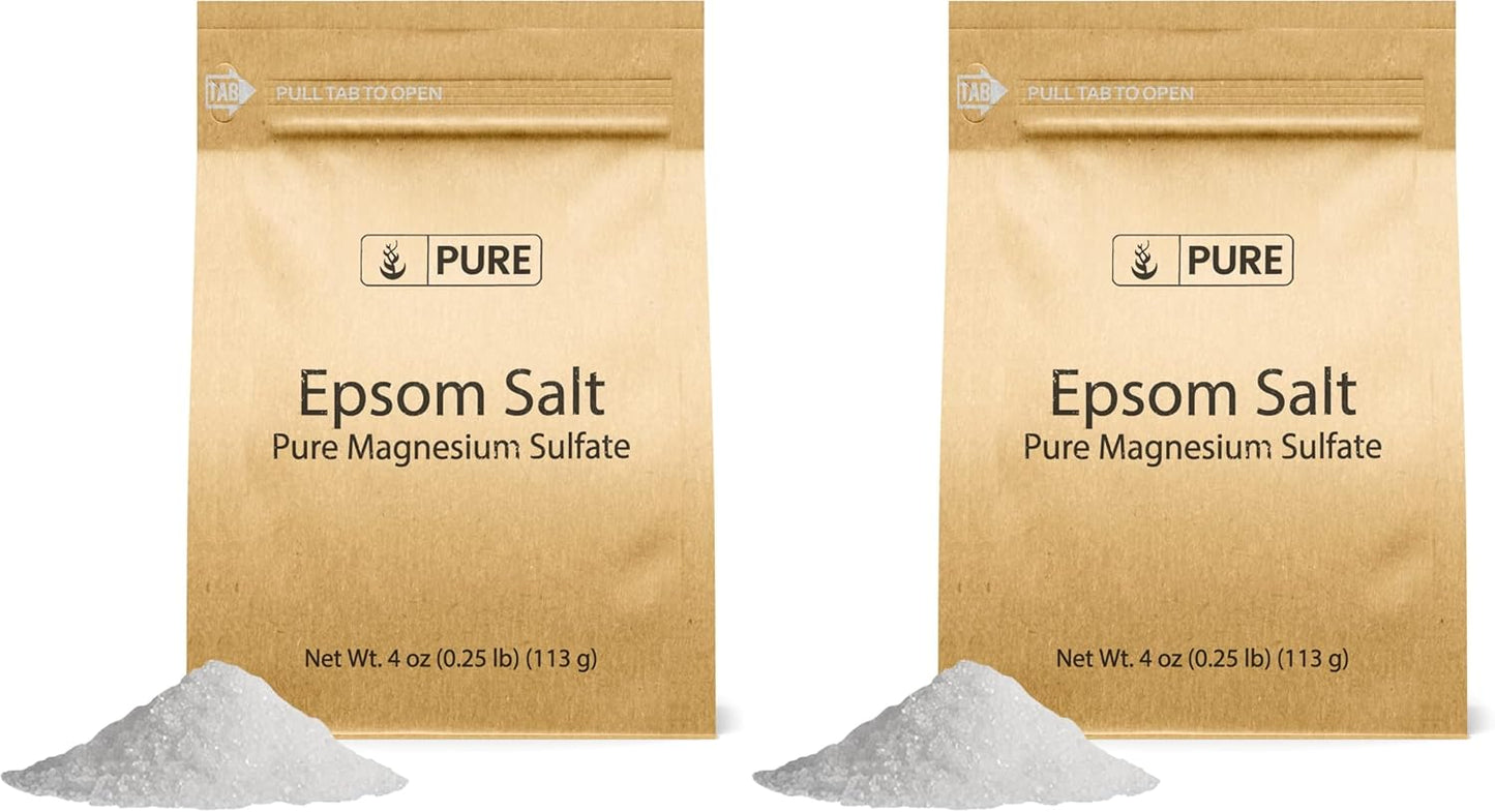 Pure Original Ingredients Epsom Salt Pure Magnesium Sulfate, Food Grade, Soaking Solution (1 Pound)