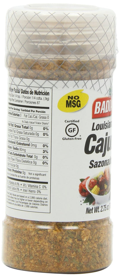 Badia Seasoning Louisiana Cajun (Sazonador), 2.75-Ounce Containers