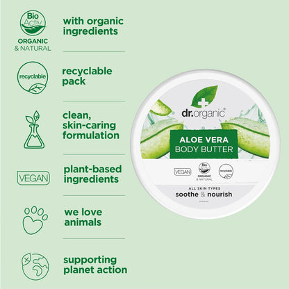 Dr.organic Body Butter Aloe Vera, 200 ml