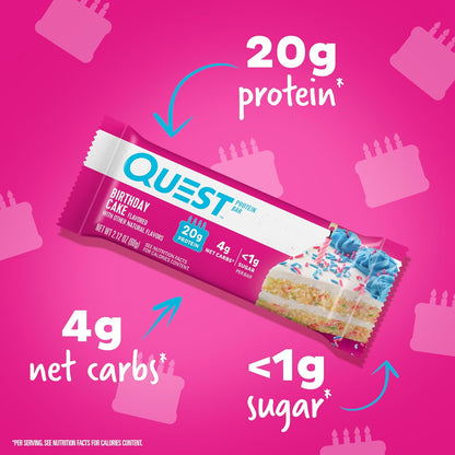 Quest Nutrition Apple Pie Protein Bar, 20g Protein, 4g Net Carbs, 2g Sugar, Gluten Free, Keto Friendly, 12 Count