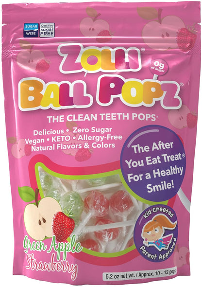 Zollipops Cherry-Pineapple Duo Pops - Sugar-Free, Allergy-Free, Vegan, KETO & Diabetic Friendly, Clean Teeth Candy, Red-Yellow - Enjoy the Dynamic Duo of Cherry and Pineapple