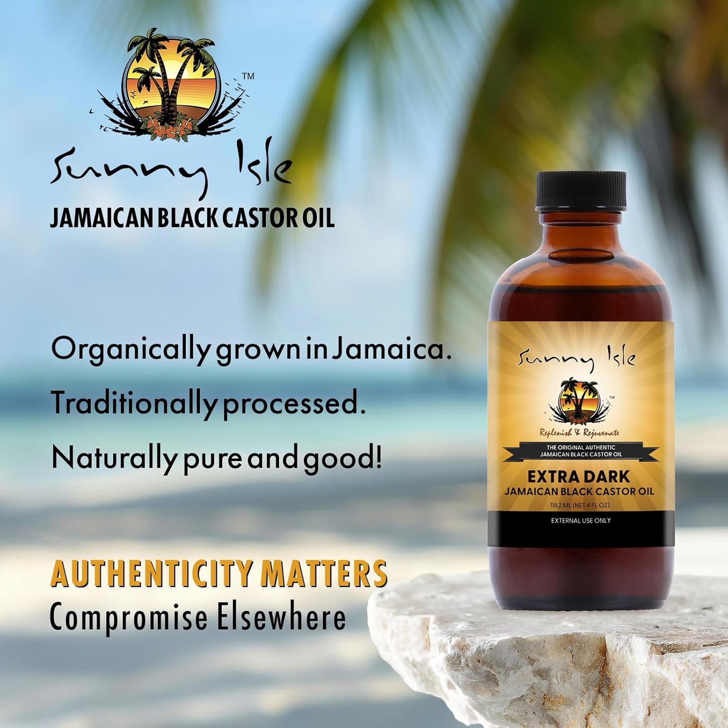 Sunny Isle Jamaican Black Castor Oil 4oz | 100% Natural for Hair, Scalp and Skin Care