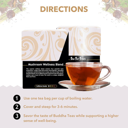 Buddha Teas - Chaga Tea - Organic Herbal Tea - For Cognitive Balance & Overall Health - With Chaga Mushroom, Antioxidants & B Vitamins - Caffeine Free - OU Kosher - 18 Tea Bags (Pack of 1)