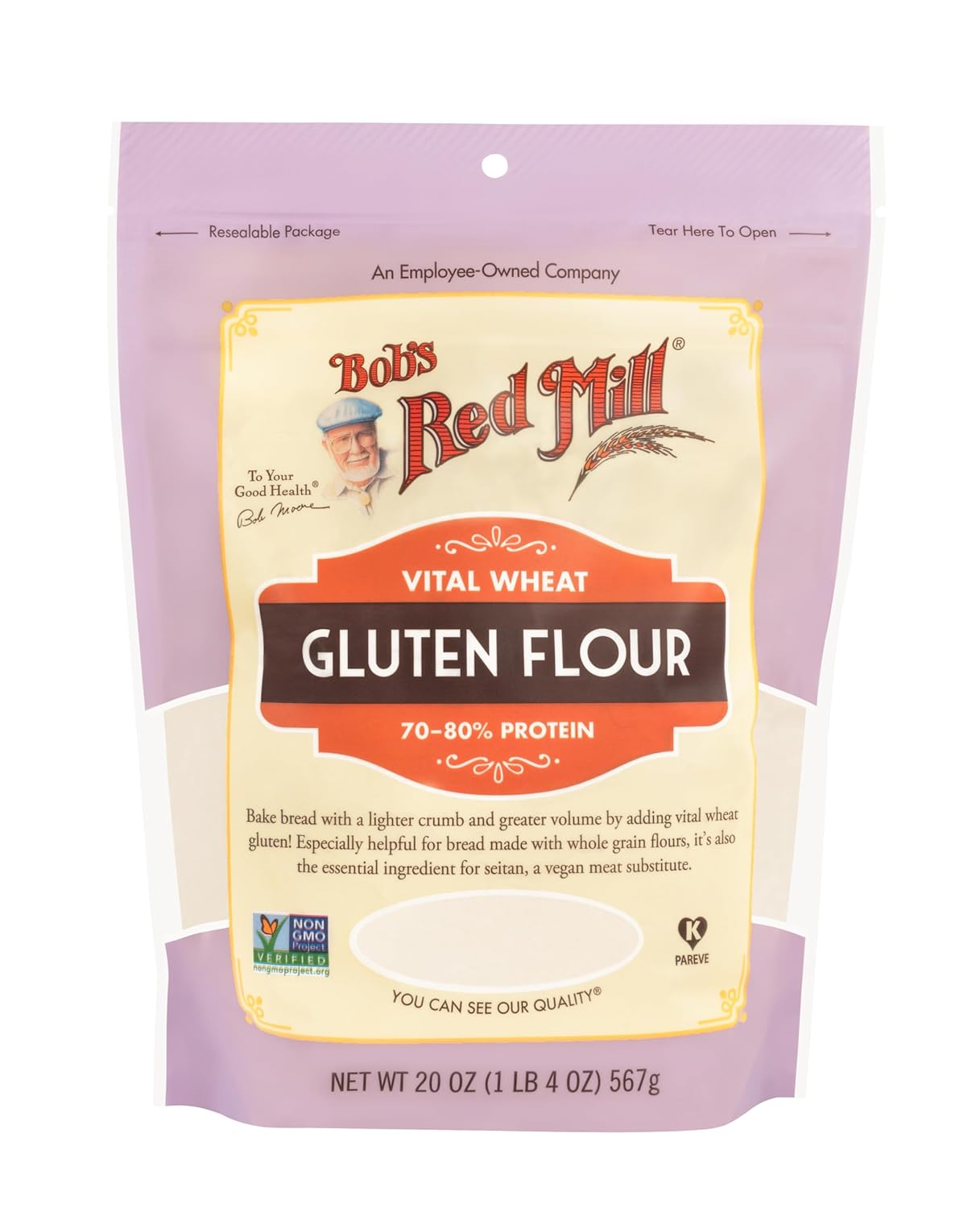 Bob's Red Mill Vital Wheat Gluten Flour, 20-ounce (Pack of 4)