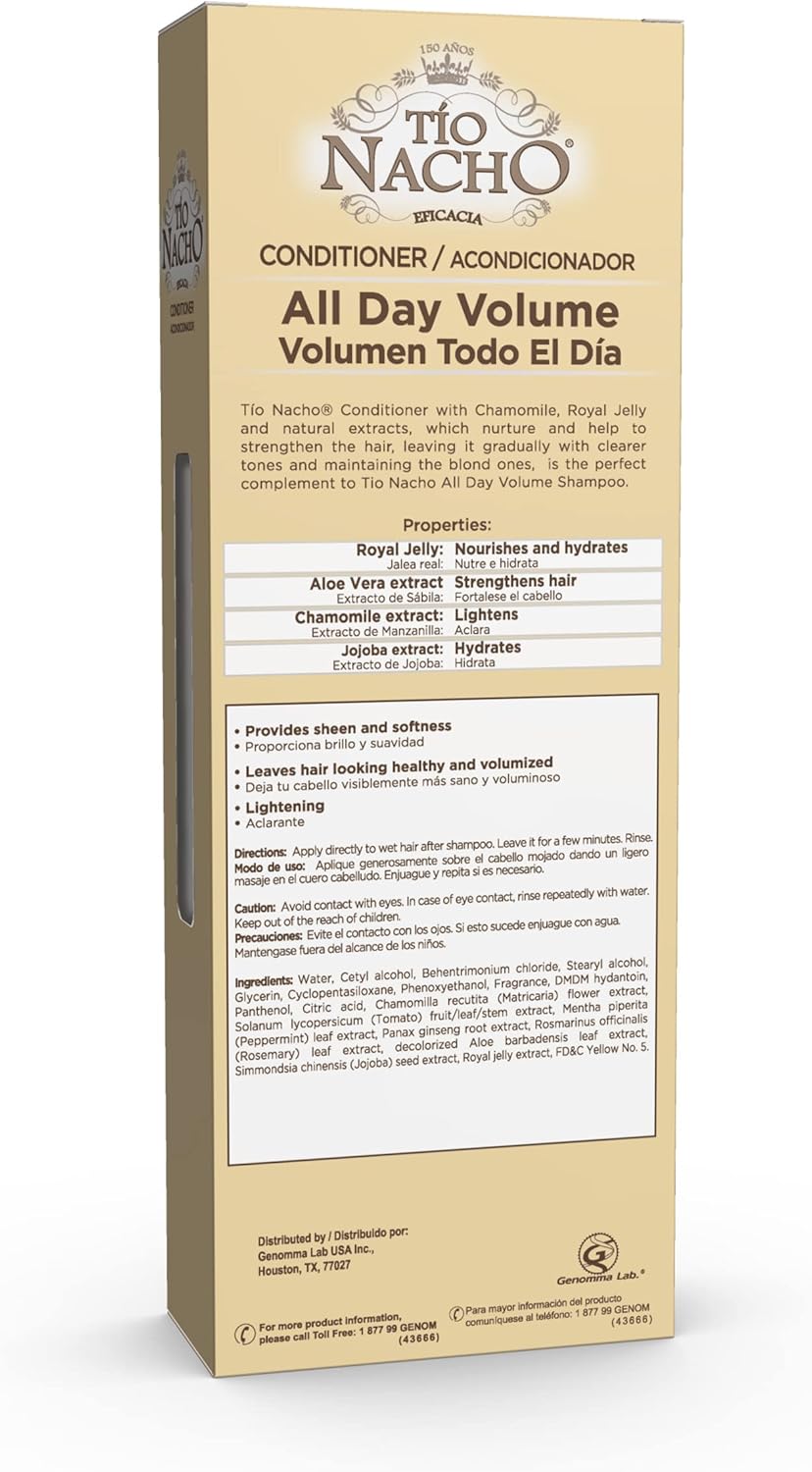 Tio Nacho Natural Lightening and Volumizing Shampoo with Royal Jelly and Chamomile, 14 Ounces