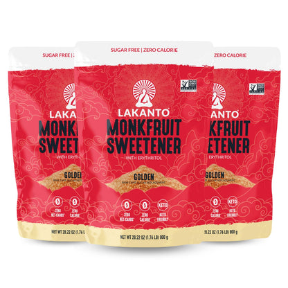 Lakanto Powdered Monk Fruit Sweetener with Erythritol - Powdered Sugar Substitute, Zero Calorie, Keto Diet Friendly, Zero Net Carbs, Baking, Extract, Sugar Replacement