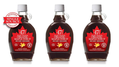 47° North Canadian Organic Maple Syrup Very Dark, 250g, Single Source, Grade A, Gluten Free, Vegan, Organic Maple Syrup, Strong Flavour for Pancakes & More