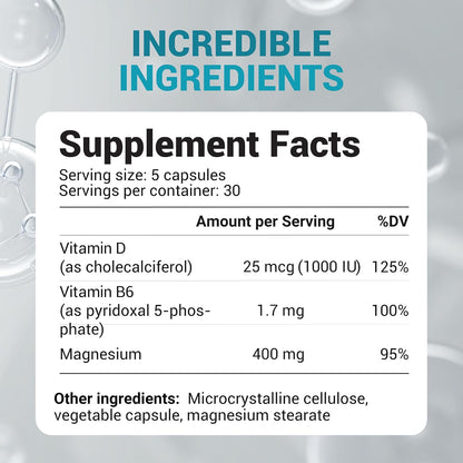 Dr. Berg Magnesium Glycinate 400 mg – Chelated Magnesium Supplement with Vitamin D and B6 for Stress Support, Relaxation, and Good Sleep – 150 Vegetable Capsules High Absorption for Overall Wellness