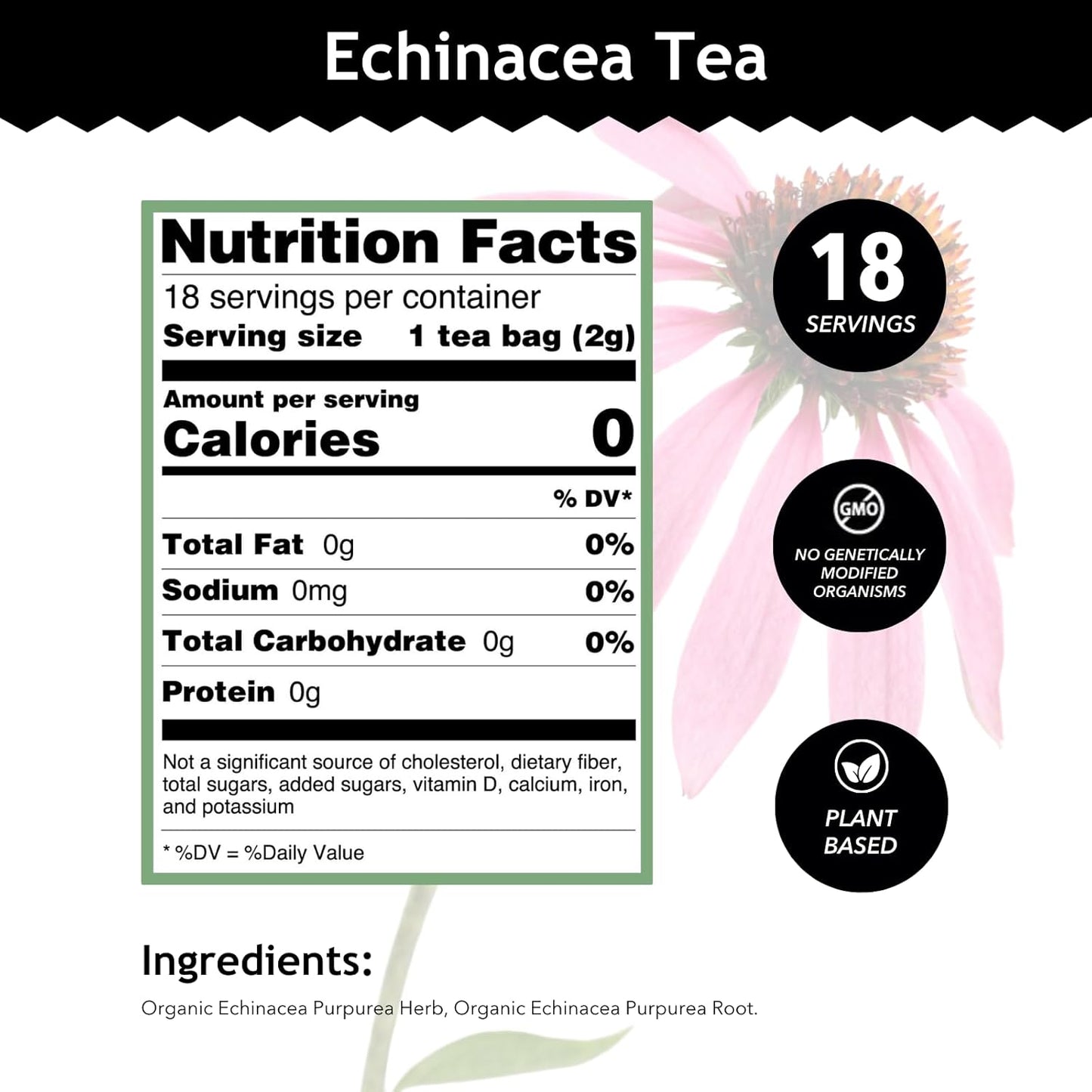 Buddha Teas - Chaga Tea - Organic Herbal Tea - For Cognitive Balance & Overall Health - With Chaga Mushroom, Antioxidants & B Vitamins - Caffeine Free - OU Kosher - 18 Tea Bags (Pack of 1)