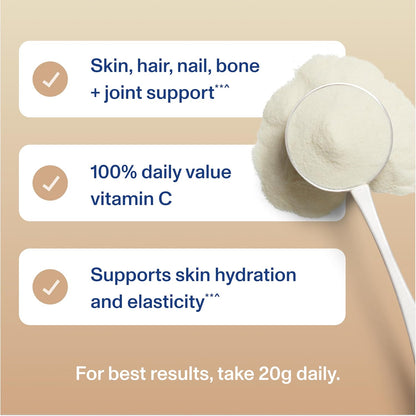 Vital Proteins Collagen Peptides Powder Advanced with Hyaluronic Acid & Vitamin C - 20oz Collagen Protein, Unflavored, 27 Servings
