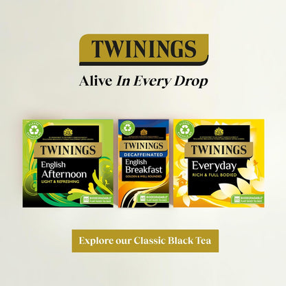 Twinings English Breakfast Decaf Tea | Golden, Well Rounded & Full Bodied Decaffeinated Black Tea | 40 Biodegradable Tea Bags