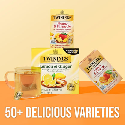 Twinings Wild Berries Herbal Tea Individually Wrapped Bags, 20 Count (Pack of 1), Full-Flavoured, Naturally Caffeine-Free, Enjoy Hot or Iced, 20 Teabags