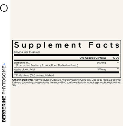 Codeage Berberine Phytosome, HCL, Alpha Lipoic Acid, 60 Capsules