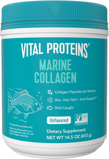 Vital Proteins Marine Collagen, Wild-Caught, Non-GMO Project Verified, Unflavored Stick Packs (10g) (Box of 20)