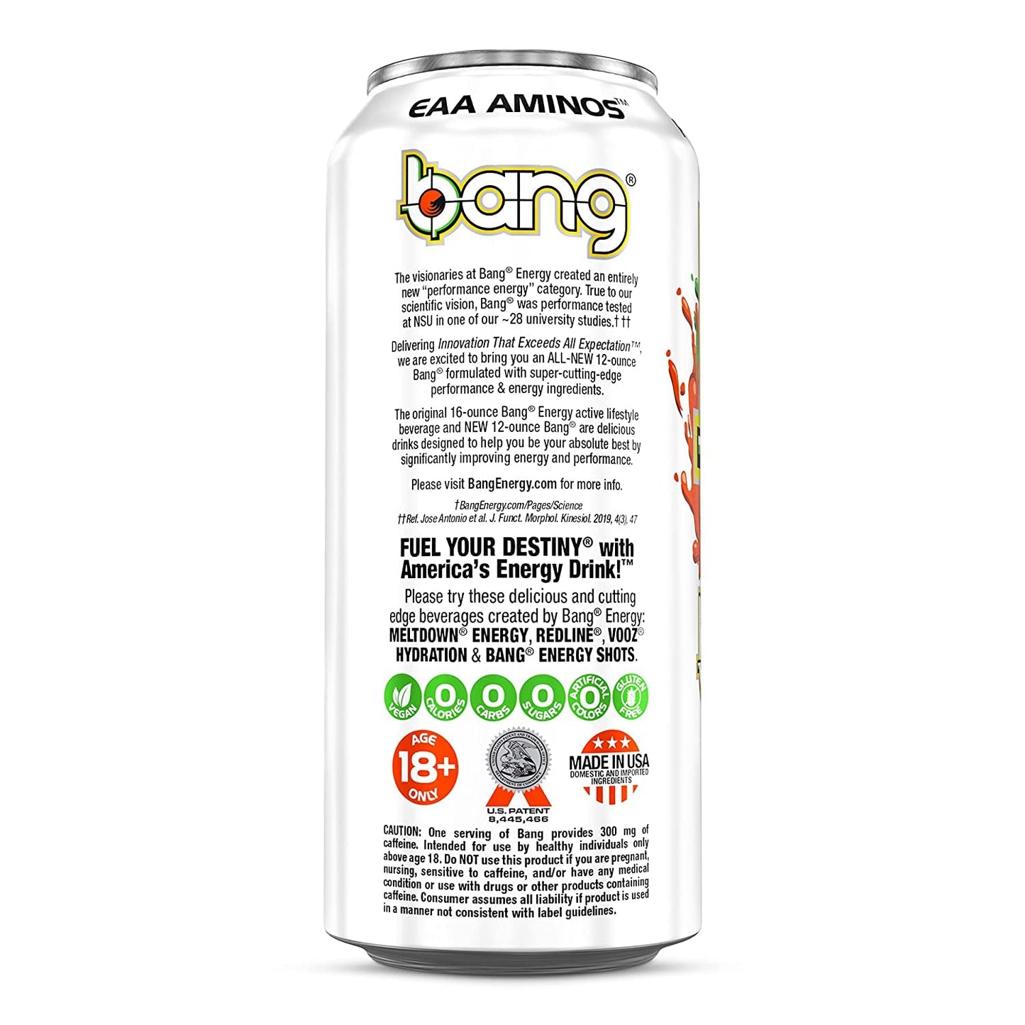 Bang Energy Nectarine Blueberry, Sugar-Free Energy Drink , 16-Ounce.