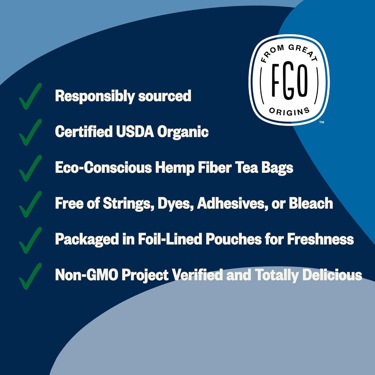 FGO Organic White Tea, Eco-Conscious Tea Bags, Packaging May Vary, 100 Count (Pack of 1)
