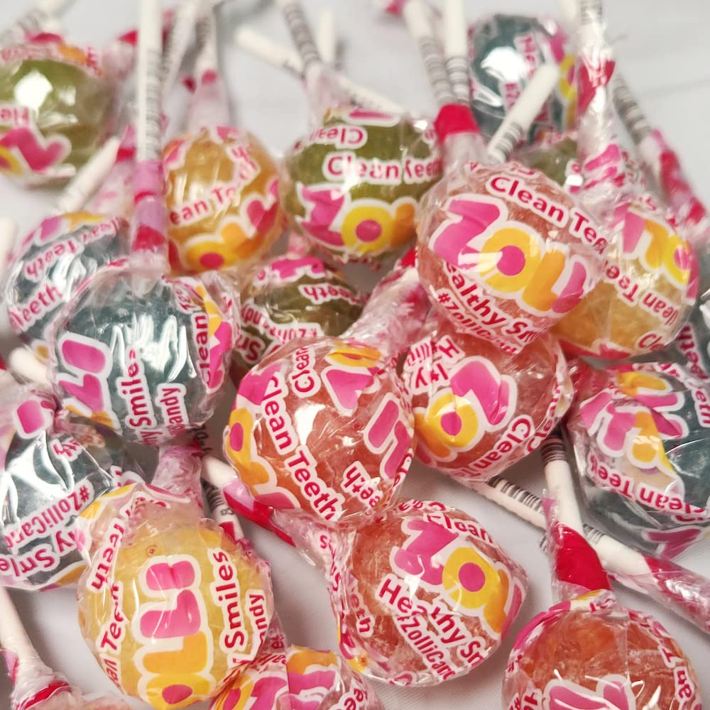 Zollipops Cherry-Pineapple Duo Pops - Sugar-Free, Allergy-Free, Vegan, KETO & Diabetic Friendly, Clean Teeth Candy, Red-Yellow - Enjoy the Dynamic Duo of Cherry and Pineapple