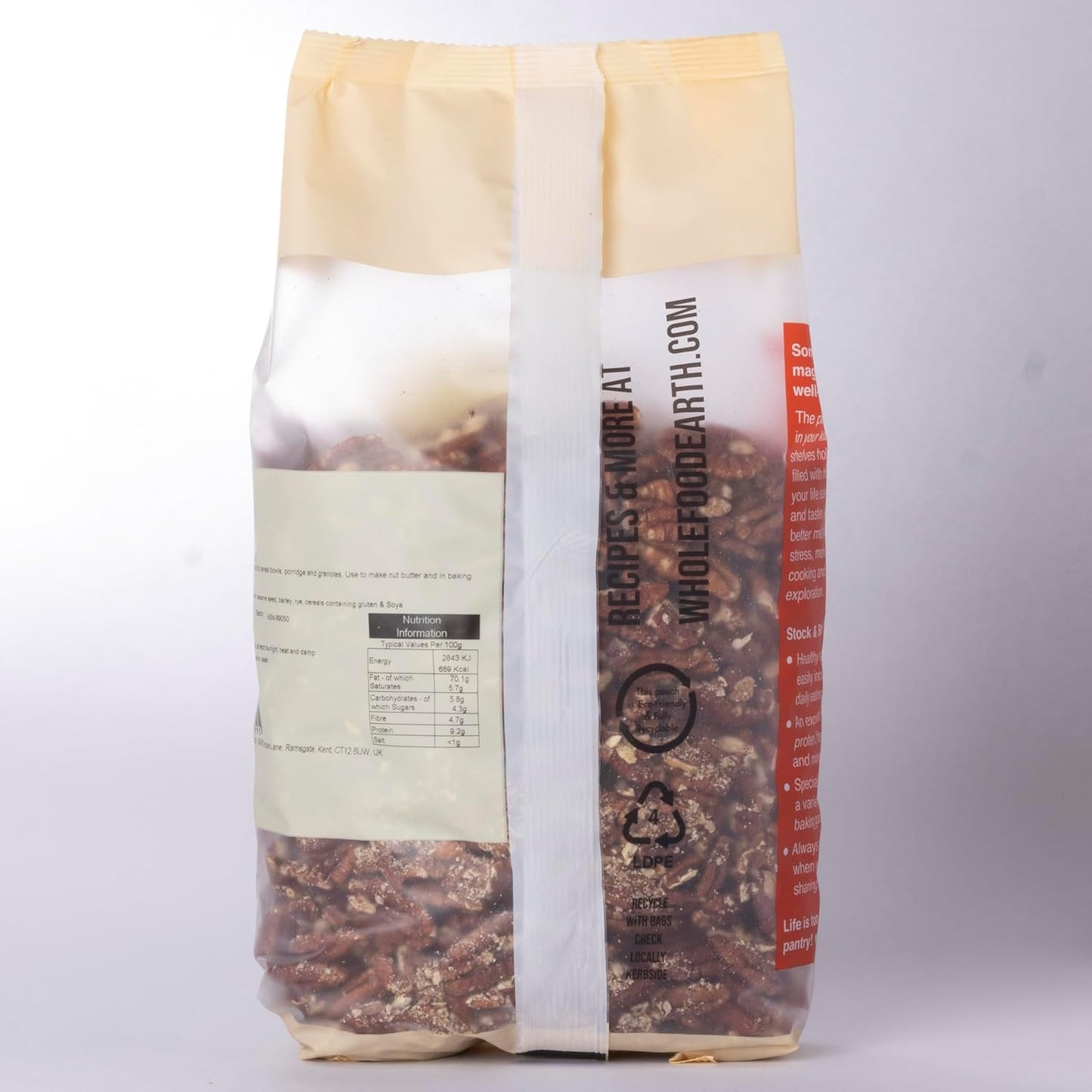 Wholefood Earth Pecan Halves 1kg - Premium Buttery Flavour | Rich in Healthy Fats & Minerals | No Salt | Vegan | Stock & Bite