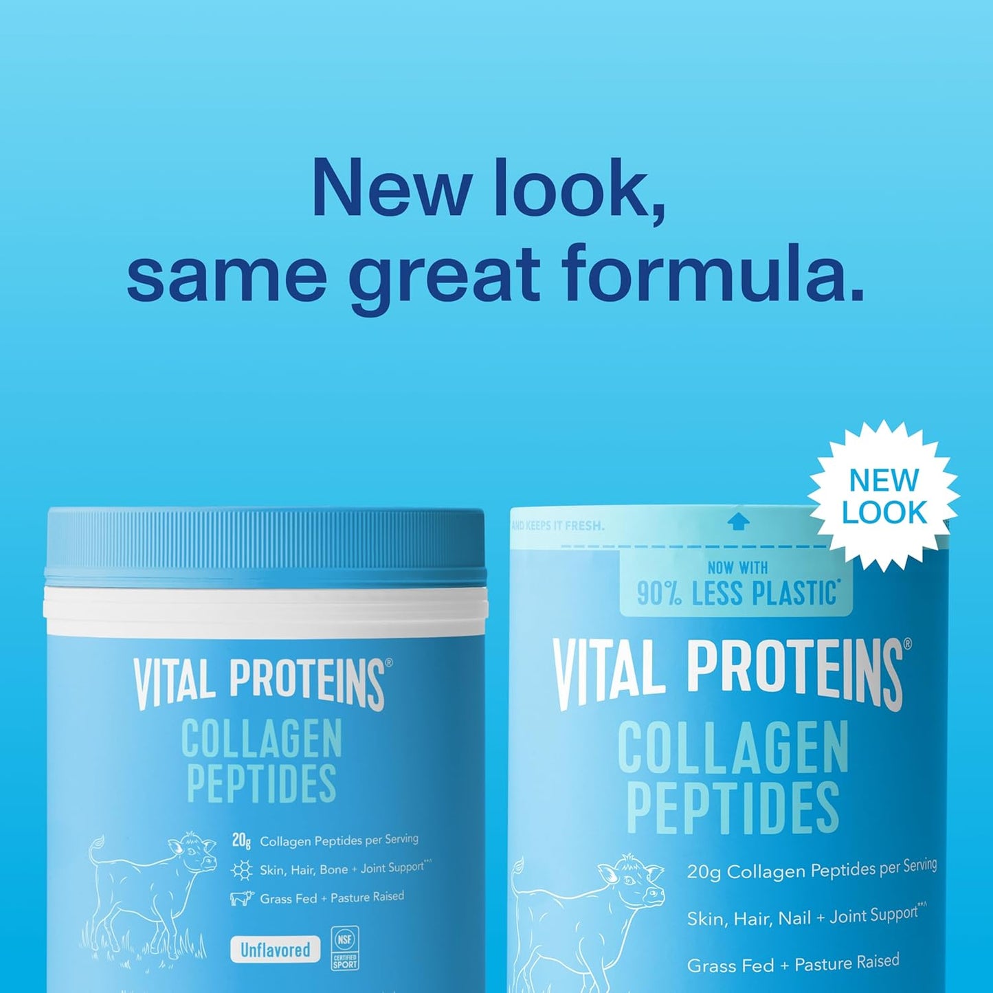 Vital Proteins Collagen Peptides Powder - Grass Fed Collagen Peptides for Hair, Nail, Skin, Bone & Joint Health, Vanilla, 23.2 Ounces