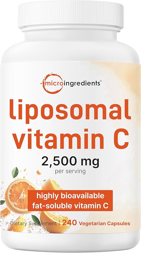 Liposomal Vitamin C 2,500mg, 240 Veggie Capsules | Highly Bioavailable Fat Soluble Form | Immune Support & Antioxidant Supplement | Liposomal Delivery for Superior Absorption | Non-GMO, Gluten Free