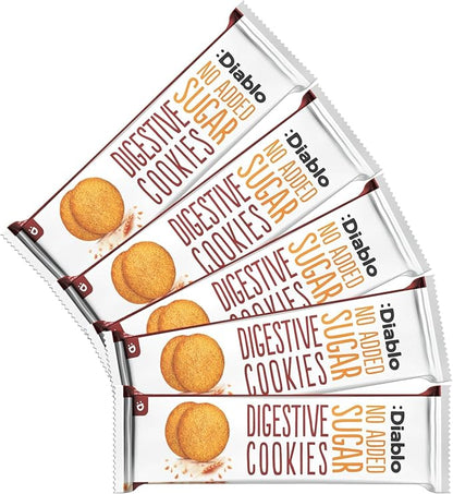 Diablo No Added Sugar Digestive Cookies – Low Sugar Snacks, Cookies Biscuits for All, Sweetened with Maltitol, Ideal for Gifting, Festive Hampers, Holiday Events & Special Occasions – 150g Pack of 1
