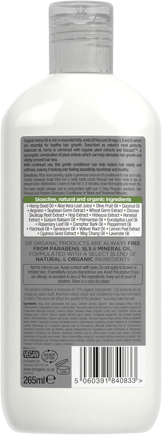 Dr Organic Aloe Vera Shampoo, Soothing, All Hair Types, Natural, Vegan, Cruelty-Free, Paraben & SLS-Free, Recyclable & Recycled Ocean Bound Plastic, Certified Organic, 265ml, Packaging may vary