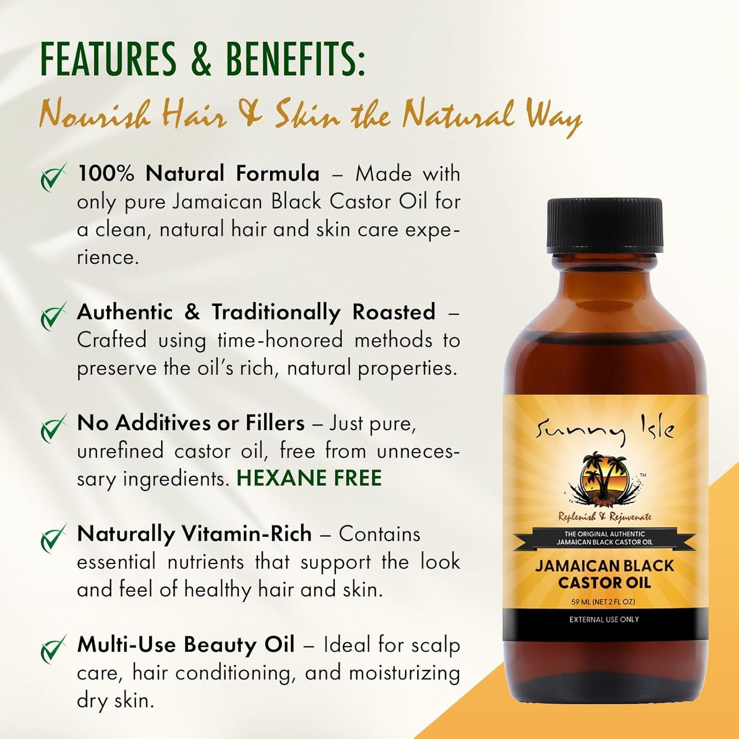 Sunny Isle Jamaican Black Castor Oil 4oz | 100% Natural for Hair, Scalp and Skin Care