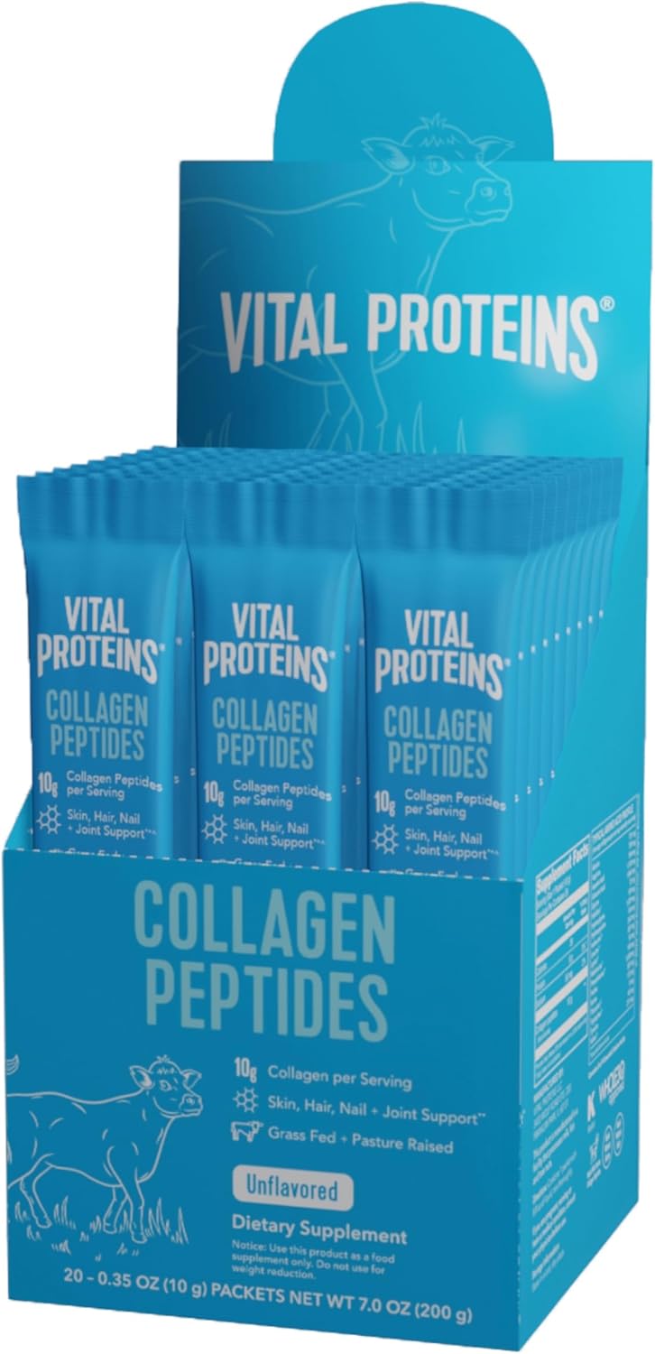 Vital Proteins Collagen Peptides Powder, Promotes Hair, Nail, Skin, Bone and Joint Health, Zero Sugar, Unflavored 19.3 OZ