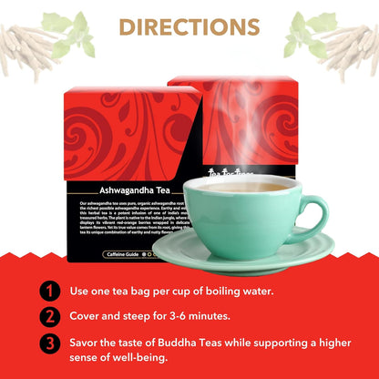 Buddha Teas - Chaga Tea - Organic Herbal Tea - For Cognitive Balance & Overall Health - With Chaga Mushroom, Antioxidants & B Vitamins - Caffeine Free - OU Kosher - 18 Tea Bags (Pack of 1)
