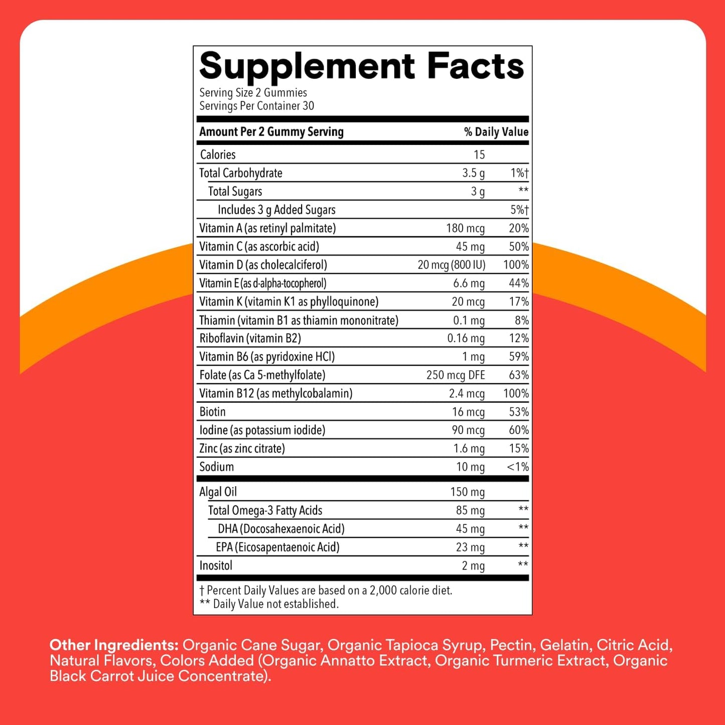 SmartyPants Kids Multivitamin Gummies: Omega 3 Fish Oil (EPA/DHA), Vitamin D3, C, Vitamin B12, B6, A, K & Zinc for Immune Support, Biotin, Gluten Free, Three Fruit Flavors, 120 Count (30 Day Supply)