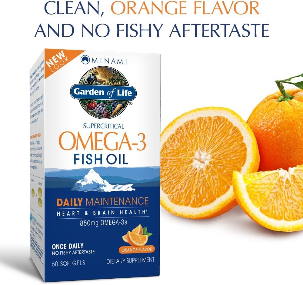 Garden of Life Minami Nutrition, Supercritical Omega-3 Fish Oil, Orange, 60 Softgels