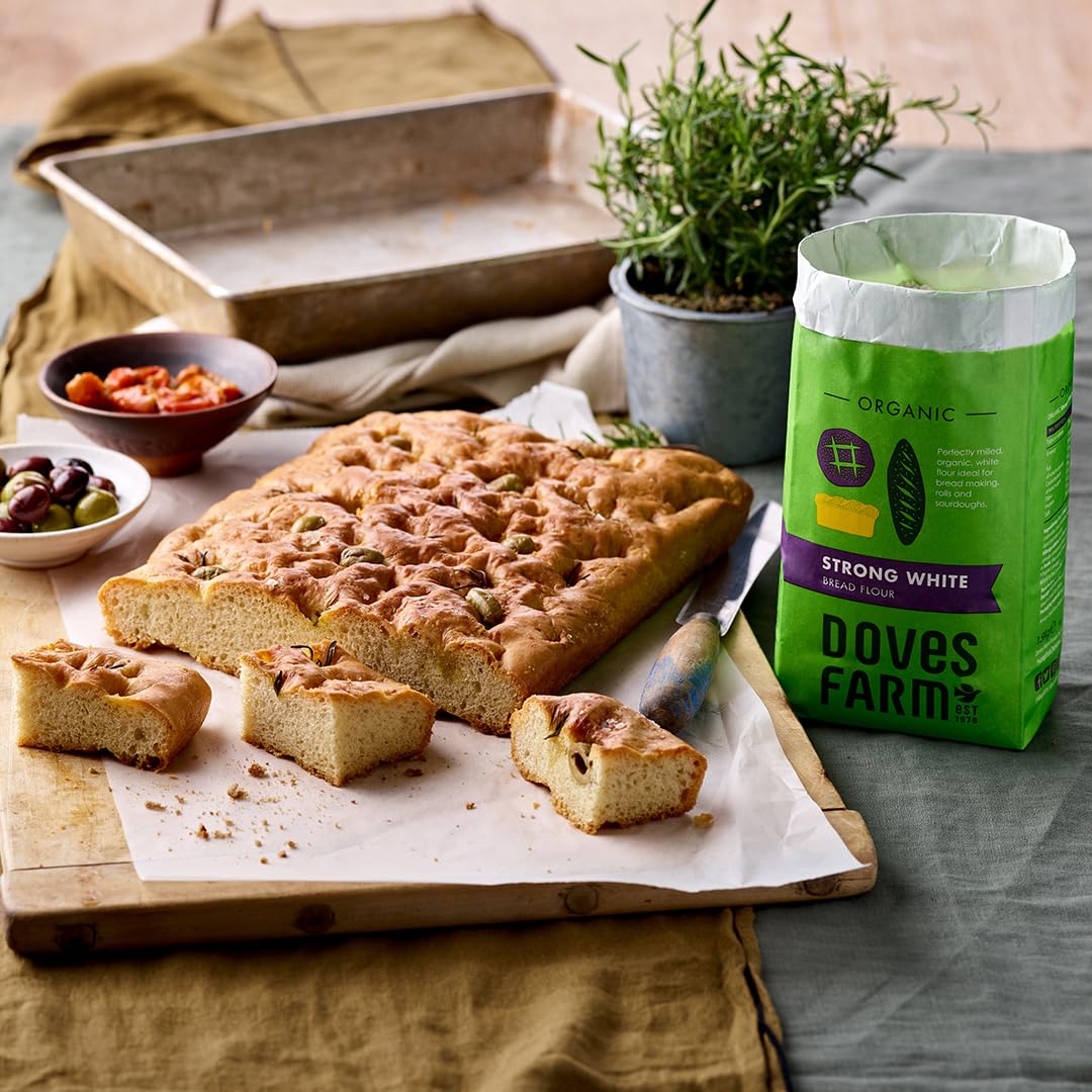 Doves Farm Organic Strong White Bread Flour | British Sourdough Bread & Roll Making Flour | Ideal for Artisan Breadmaking | Unbleached Bread Flour | 52.91 Oz (1.5kg)