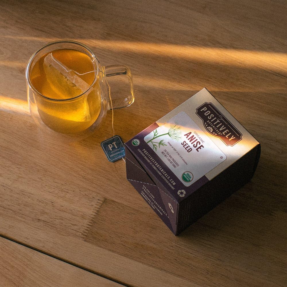 Organic Positively Botanicals Company, Anise Seed Herbal Tea Bags, 20 Count