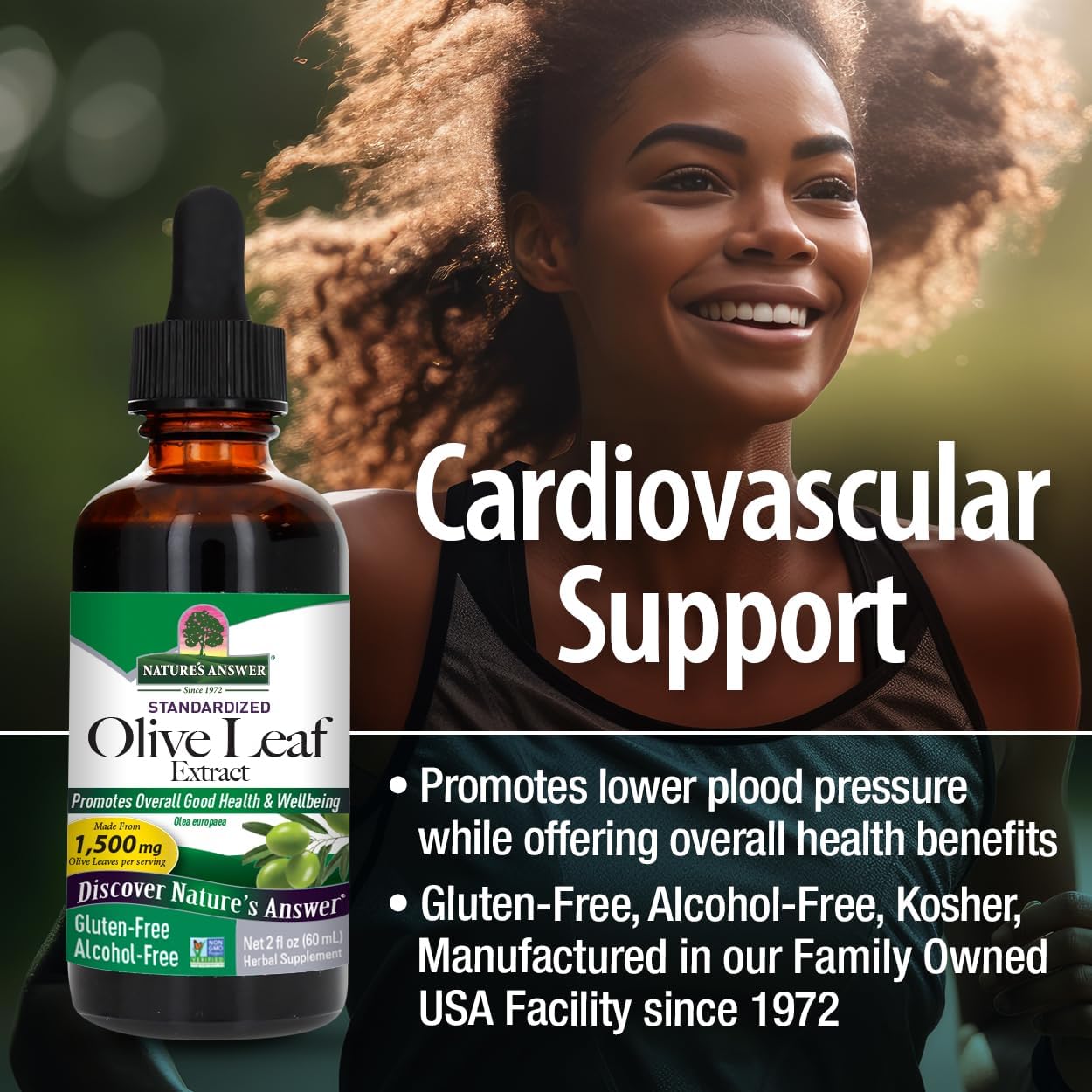 Nature's Answer Olive Leaf Extract, Alcohol-Free, Non-GMO, Vegan, Gluten-Free, Made in USA, 2 Ounce | Olive Leaf Extract for Wellness