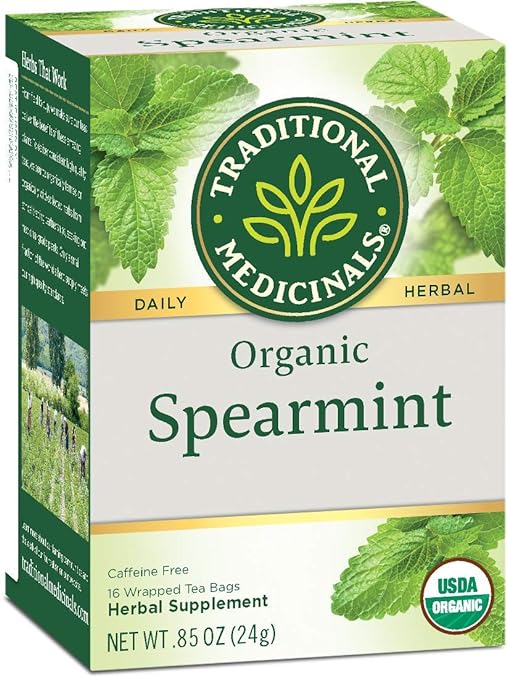 Traditional Medicinals Organic Spearmint Herbal Tea, Healthy & Refreshing, (Pack of 1) - 16 Tea Bags