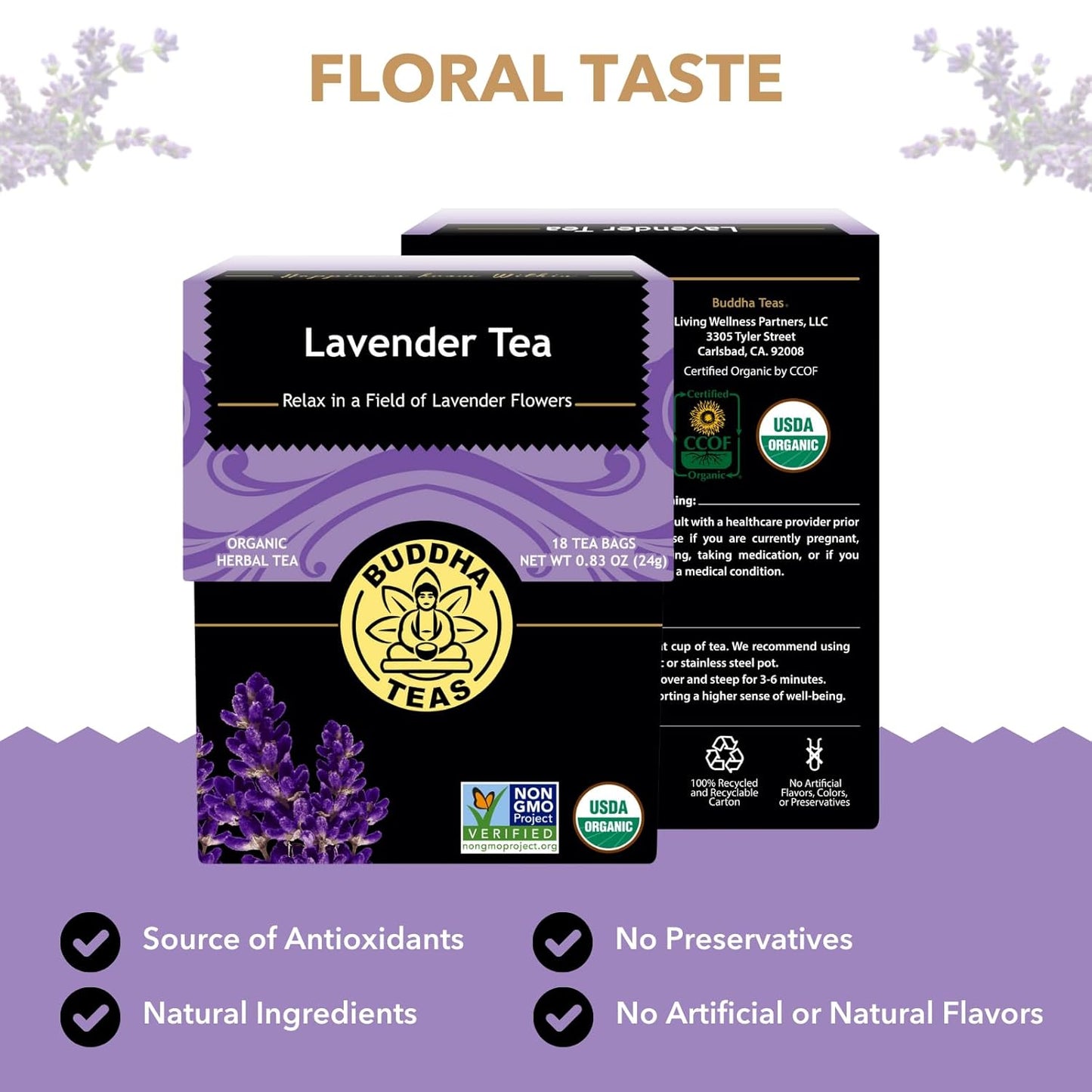 Buddha Teas - Chaga Tea - Organic Herbal Tea - For Cognitive Balance & Overall Health - With Chaga Mushroom, Antioxidants & B Vitamins - Caffeine Free - OU Kosher - 18 Tea Bags (Pack of 1)