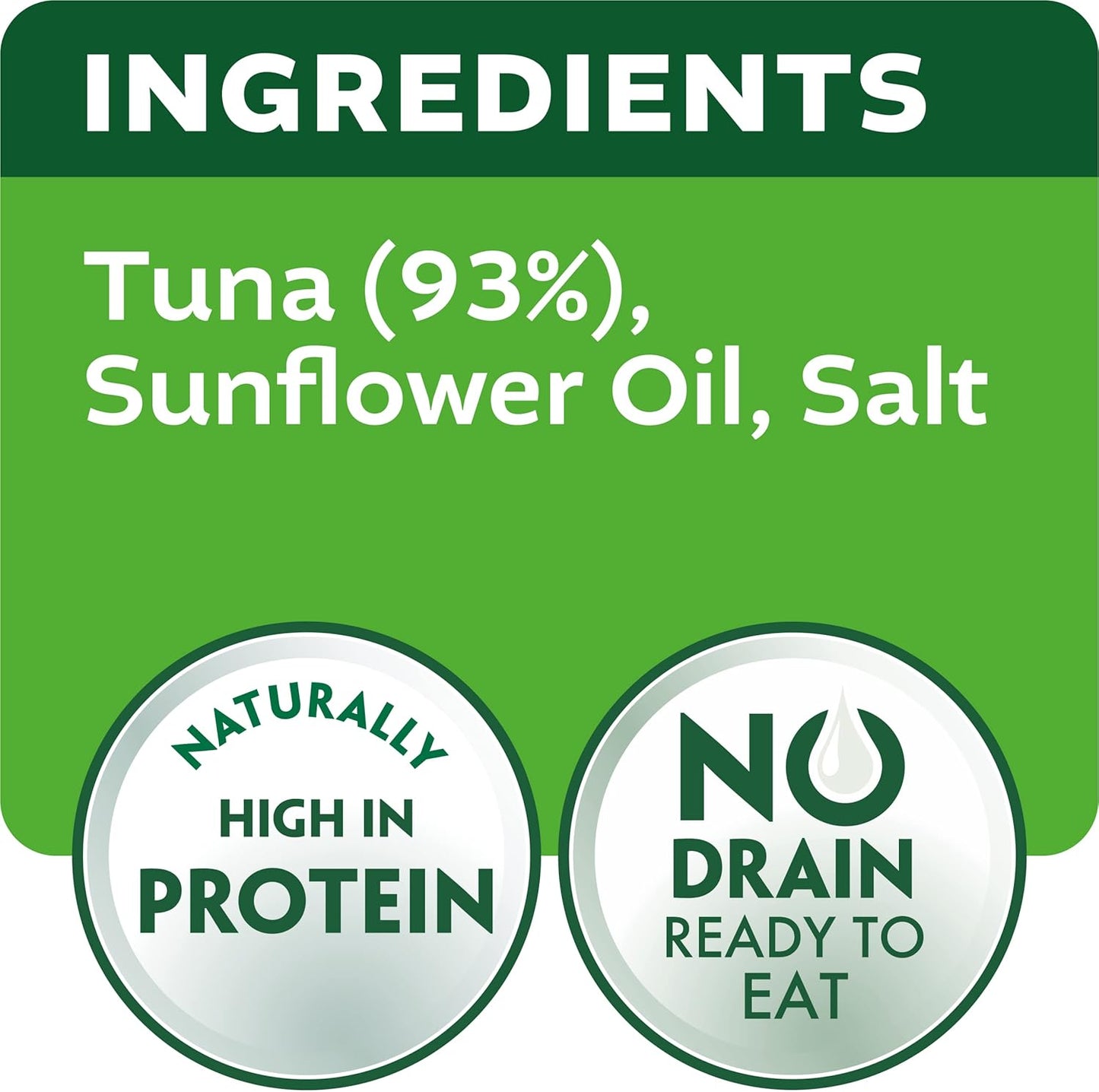 John West No Drain Fridge Pot Tuna Steak with a Little Sunflower Oil 3 X 110 g. Natural high in Protein