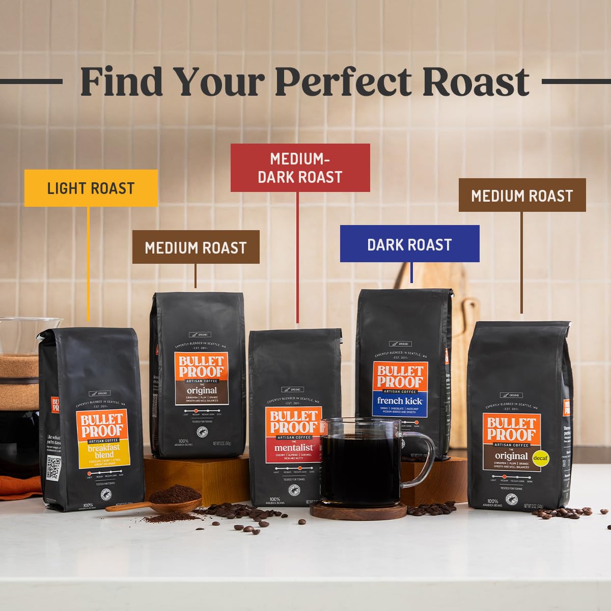 Bulletproof Original Medium Roast Ground Coffee, 12 oz