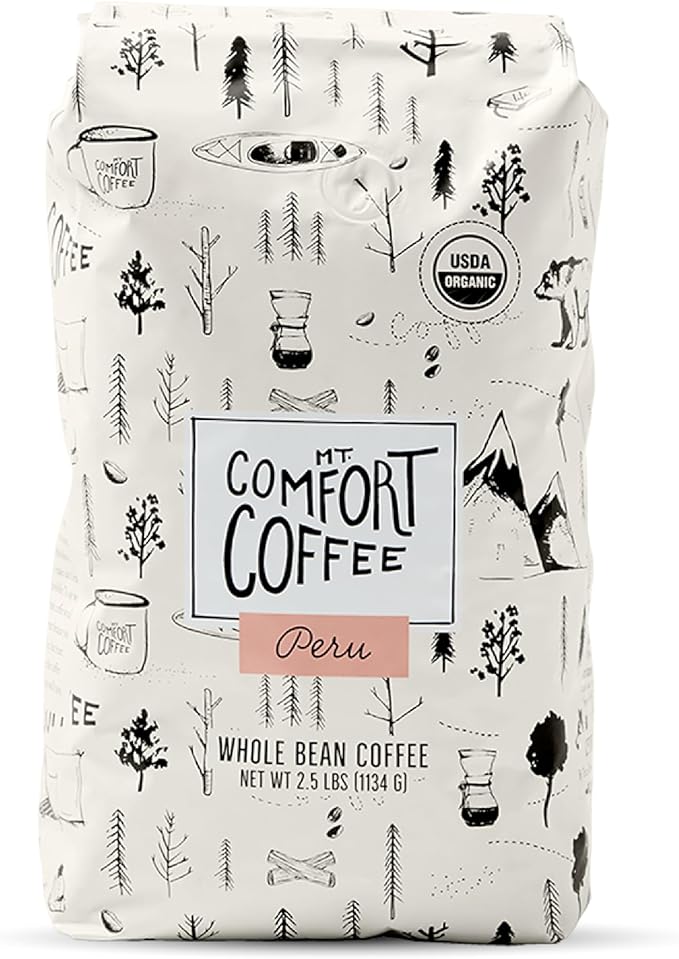 Mount Comfort Coffee Organic Whole Bean Coffee, Peru, 1.1kg