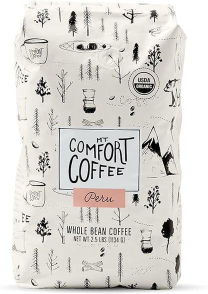 Mount Comfort Coffee Organic Whole Bean Coffee, Peru, 1.1kg