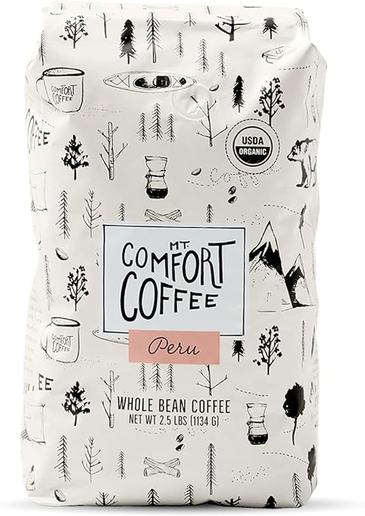 Mount Comfort Coffee Organic Whole Bean Coffee, Peru, 1.1kg