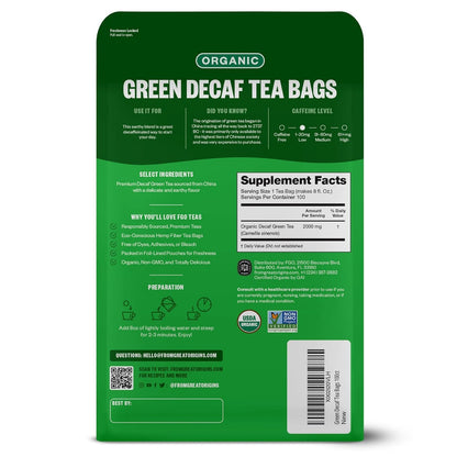 FGO Organic Nettle Leaf Tea, 100 Count, Eco-Conscious Tea Bags, Caffeine Free, Resealable Bag, Packaging May Vary (Pack of 1)
