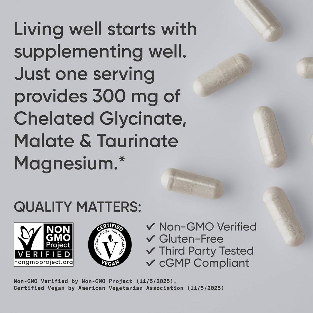 Sports Research® Triple Magnesium Complex 300mg, 120 Veggie Capules