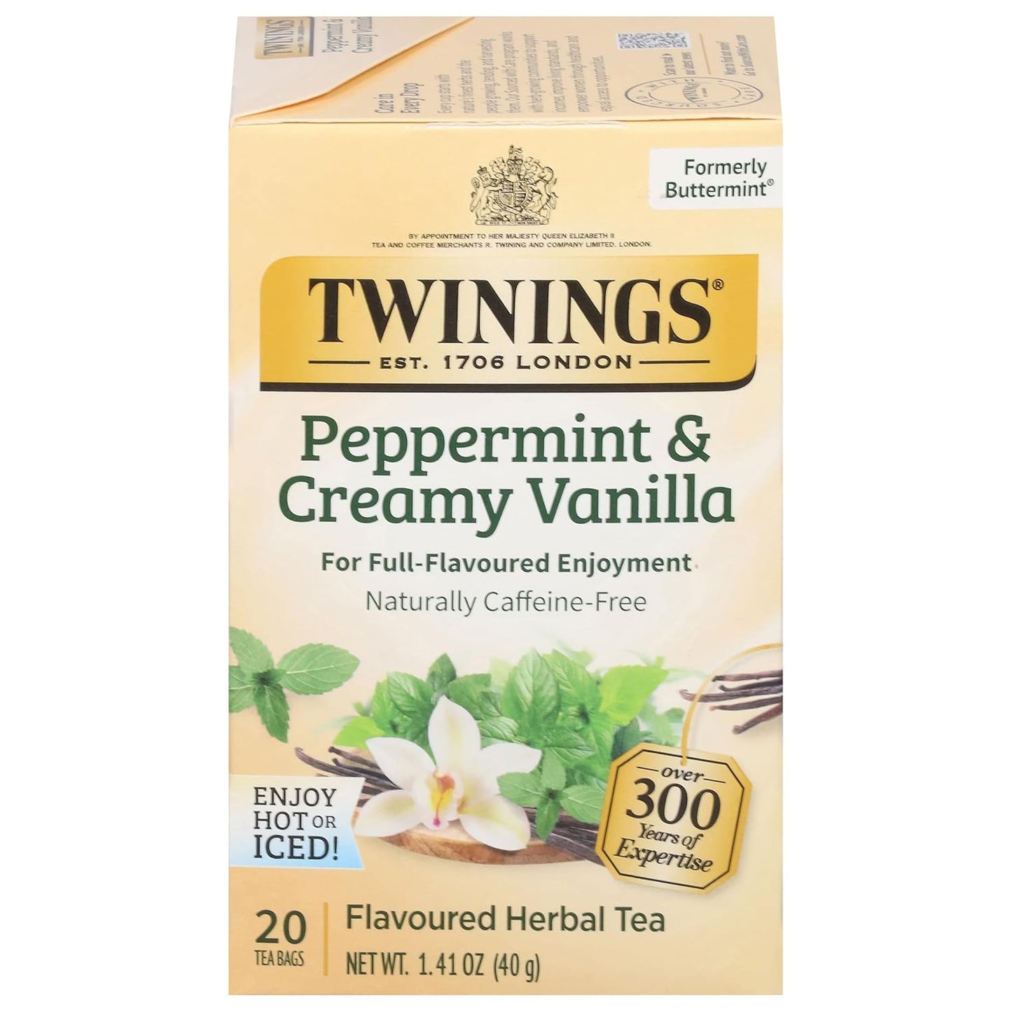 Twinings Mango & Pineapple Herbal Tea Individually Wrapped Bags, 20 Count (Pack of 6), Naturally Caffeine-Free, Enjoy Hot or Iced, 120 Teabags